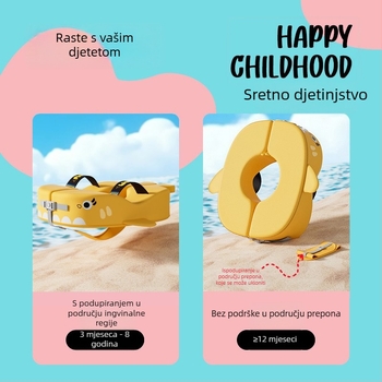 Dječji plivački prsten s dizajnom ispod pazuha i zaštitom od prevrtanja, cartoon uzorak, ekološki PVC, debljina PVC 0,1 mm, pogodan za bazen i vodni park