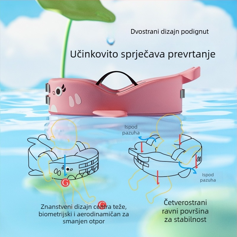 Dječji plivački prsten s dizajnom ispod pazuha i zaštitom od prevrtanja, cartoon uzorak, ekološki PVC, debljina PVC 0,1 mm, pogodan za bazen i vodni park