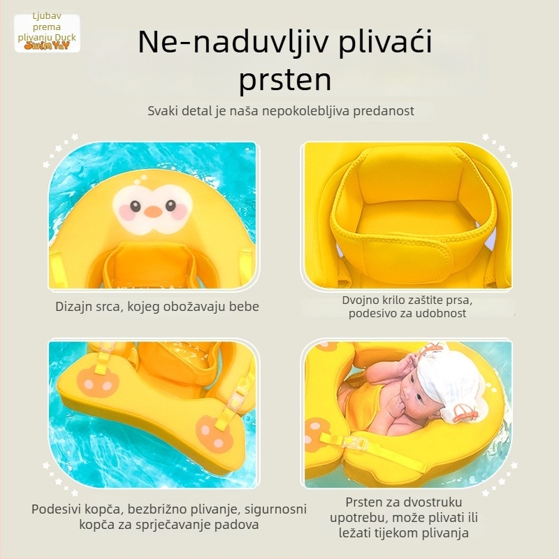 Dječji plivački prsten s printom, brend Love Swimming Duck, za djecu, za bazen i obiteljsko plivanje