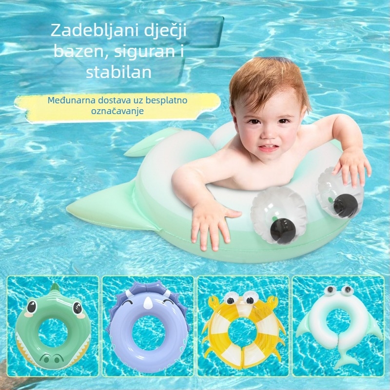 Dječji plivački prsten od PVC-a, s karikaturama dinosaurus/krokodil, za plivanje i igru u vodi