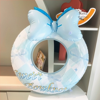 Dječji plivački prsten s ručkom i mašnicom, napuhavanje PVC, ekološki PVC, karikatura uzorak, pogodna za plivanje i hodanje u vodi