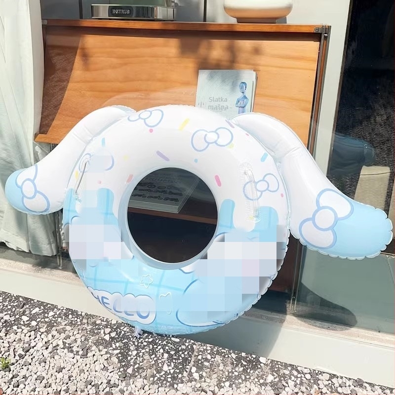 Dječji plivački prsten s ručkom i mašnicom, napuhavanje PVC, ekološki PVC, karikatura uzorak, pogodna za plivanje i hodanje u vodi