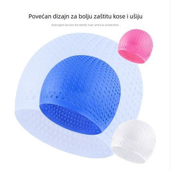 Odrasla silikon plivačka kapica s dizajnom balončića, zaštita ušiju, vodootporna