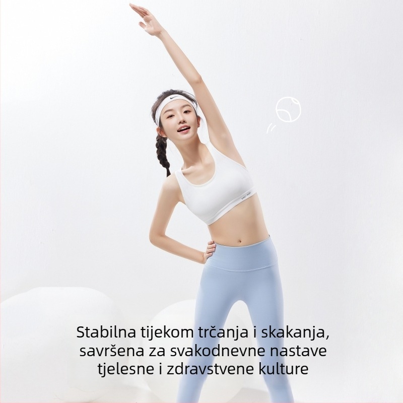Sportski grudnjak za tinejdžerice s punim košaricama i oblikovanim košaricama, prozračni najlon, latex umetak, bez metalnih prstena, fiksirane dvostruke naramenice, udoban za nošenje