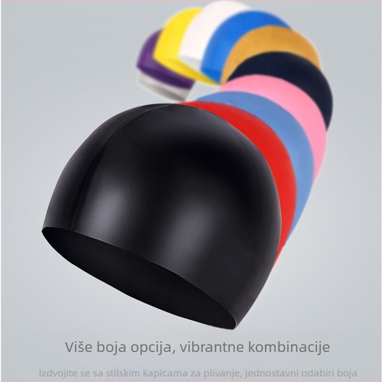 Silikonska vodootporna kapa za plivanje s zaštitom ušiju za odrasle — unisex, udoban dizajn, mogućnost tiskanja logotipa
