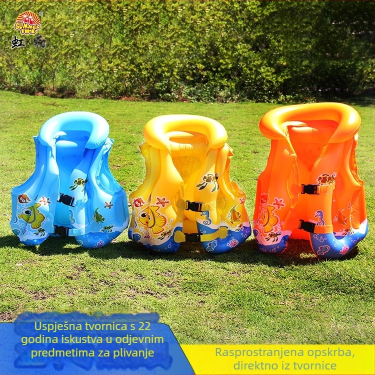 Dječji napuhivi prsluk za plivanje, PVC materijal, crtani uzorak, pogodna za plivanje i zabavu u vodi