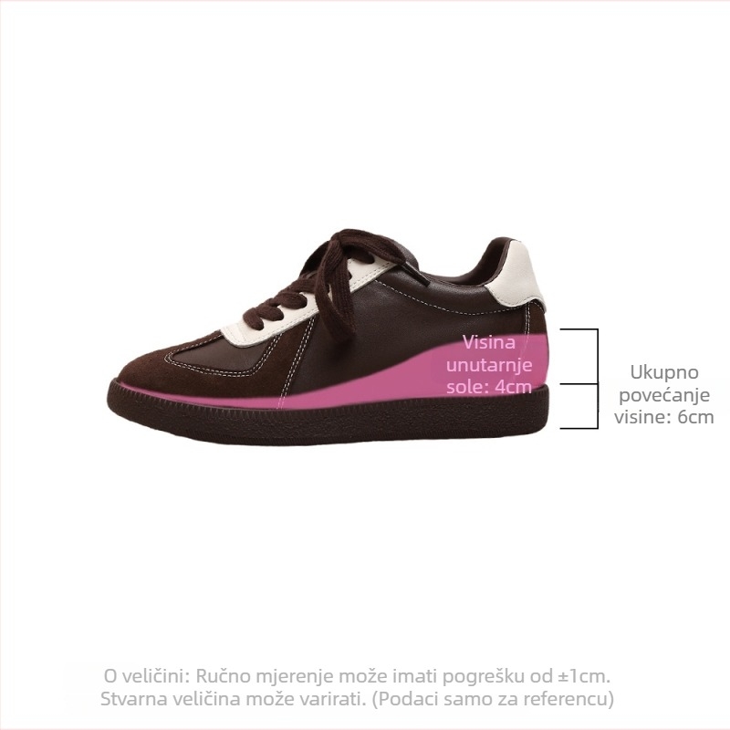 Ženske tenisice od prave kože s unutarnjim povećanjem visine, vezanje, leopard uzorak, retro Forrest Gump stil, 2025 jesen zima (Gornji dio: koža; Visina potplata: 6–8 cm; Zatvaranje: vezanje; Unutarnji materijal: mikrovlakno; Peta: guma)