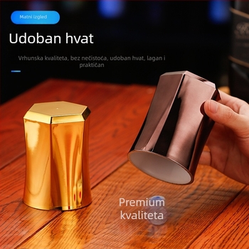 Haoxing ABS Čaša za kocke, šestougaoni oblik s uskim srednjim dijelom, debeli elektroplat, za bar/KTV, prilagodljivo, 100 komada u kutiji