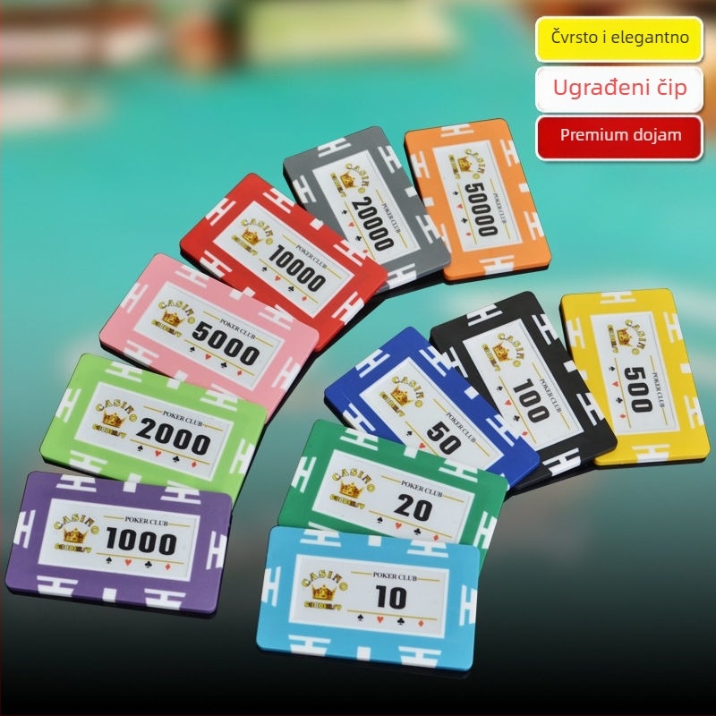 Kvadratni poker žetoni od gline – Protivkrivotvorenja, Natjecateljska razina za poker dvorane, Osjećaj otpornosti na klizanje, Prilagodljivo