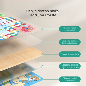 Sve-u-jednom dječja društvena igra – Gomoku i Dama, plastična edukativna igra za dva igrača, uzrast 4–14 godina