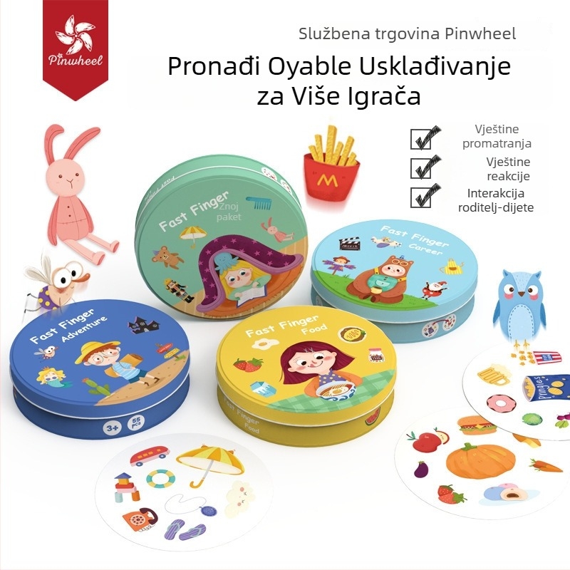 Pinwheel Berman Dječja društvena igra za koncentraciju i podudaranje – roditeljsko-dječja igra (papir; društvena igra s kartama; uzrast 4–6 godina; podudaranje)