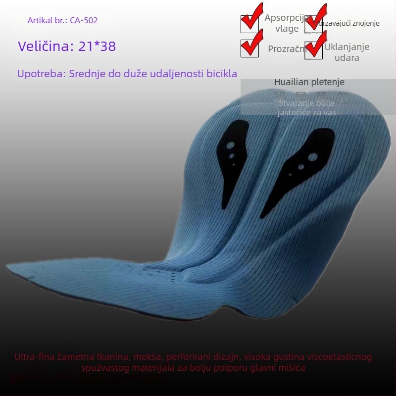 Jastučić za sjedalo bicikla s tkaninom od sintetičkih vlakana, za muškarce, ljeto (odvod vlage; sintetička vlakna; muškarci; ljeto)