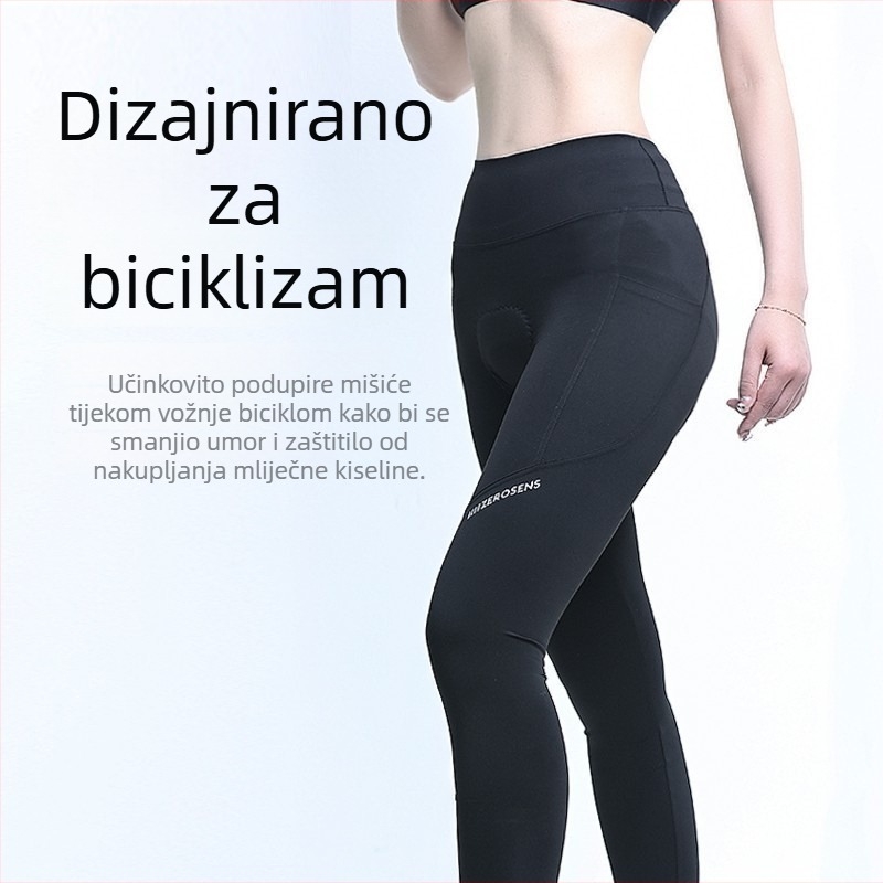 Hlače za cestovni biciklizam, unisex, razina treninga, ravni pojas, duge, brzo sušeće