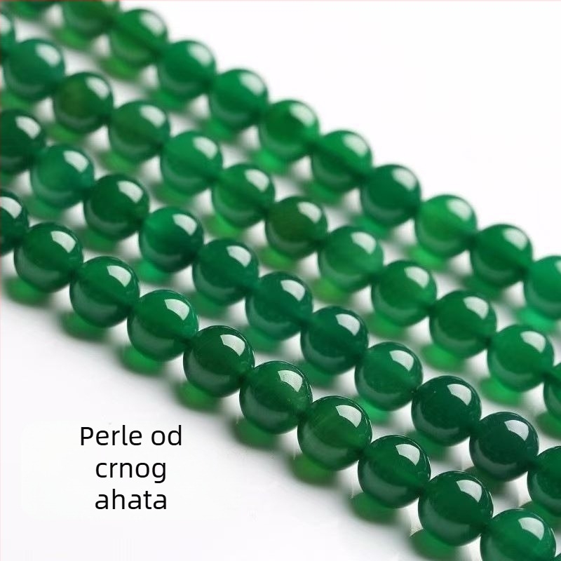 Crne ahatne perle – poluproizvodi za DIY narukvice i dodaci