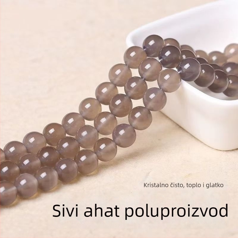 Crne ahatne perle – poluproizvodi za DIY narukvice i dodaci