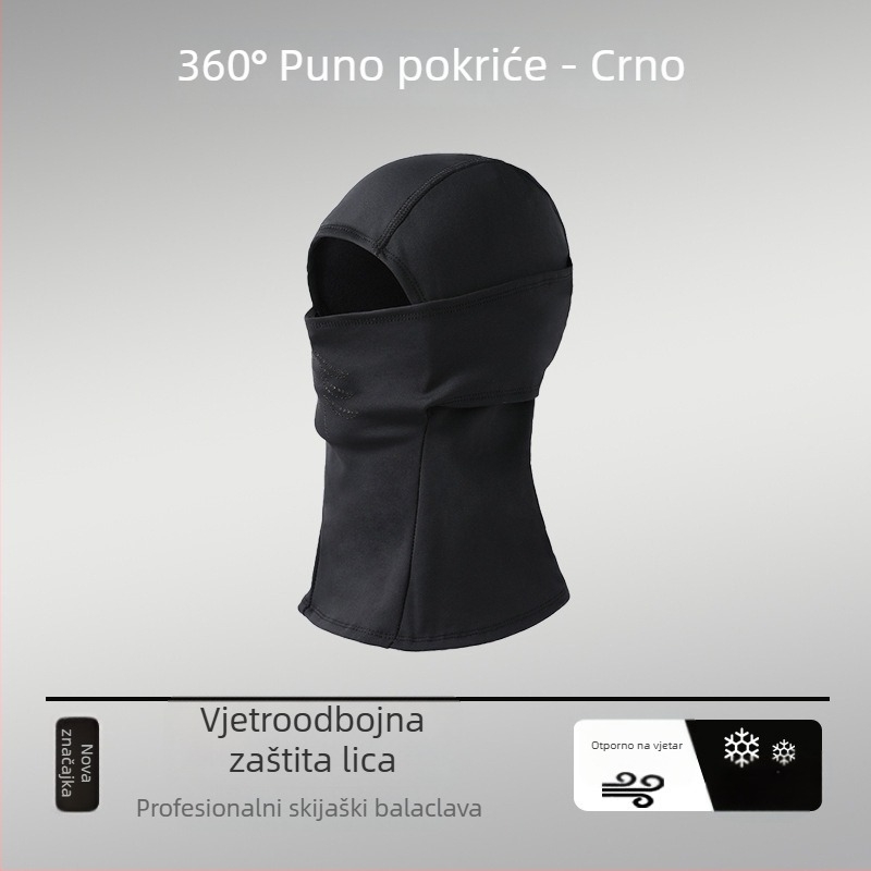 Maska za biciklizam s integriranom ovratnicom za zimsku zaštitu lica, materijal: Spandex/Lycra, unisex