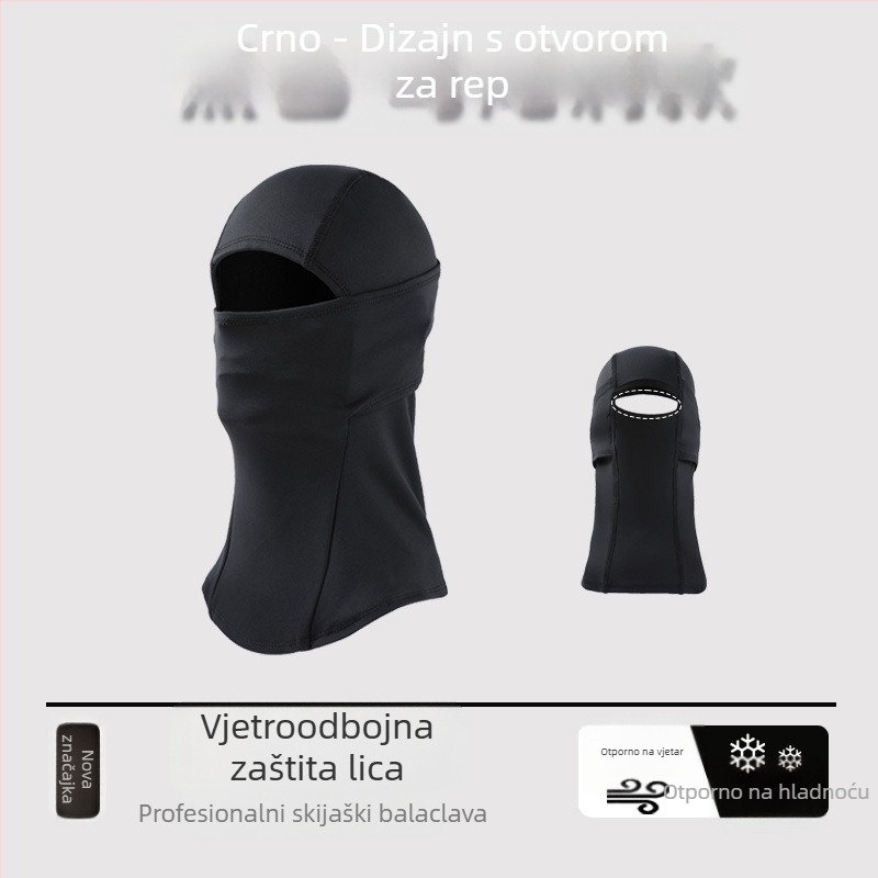Maska za biciklizam s integriranom ovratnicom za zimsku zaštitu lica, materijal: Spandex/Lycra, unisex