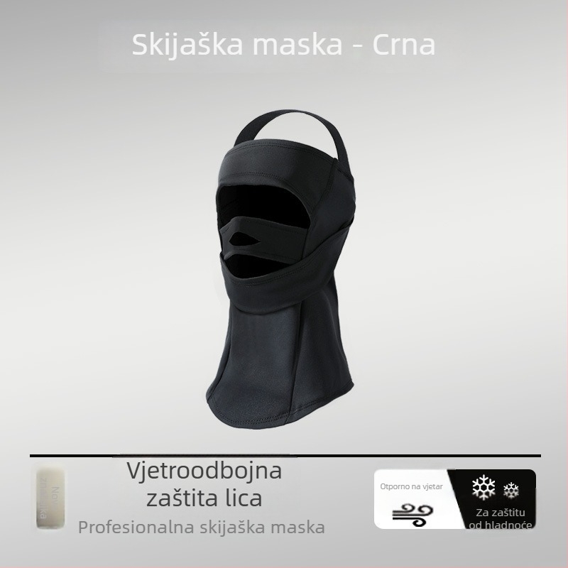 Maska za biciklizam s integriranom ovratnicom za zimsku zaštitu lica, materijal: Spandex/Lycra, unisex