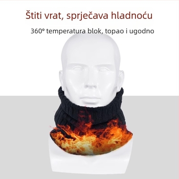 Town Island maska za vrat za vožnju motociklom, pletene vune kašmira, podstavljena fleksom, debela, unisex