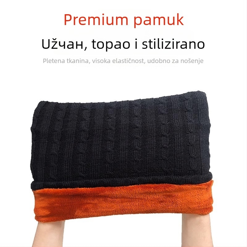 Town Island maska za vrat za vožnju motociklom, pletene vune kašmira, podstavljena fleksom, debela, unisex