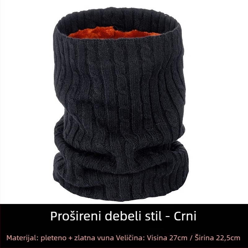 Town Island maska za vrat za vožnju motociklom, pletene vune kašmira, podstavljena fleksom, debela, unisex