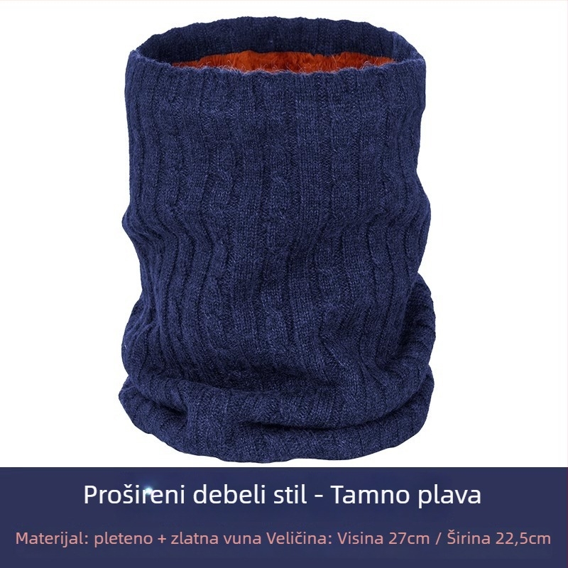 Town Island maska za vrat za vožnju motociklom, pletene vune kašmira, podstavljena fleksom, debela, unisex