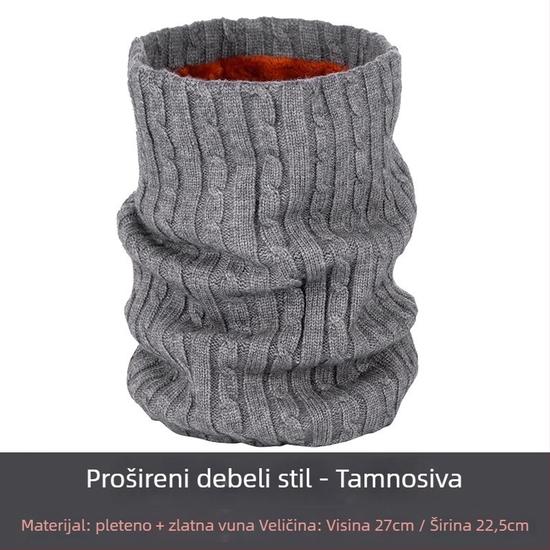 Town Island maska za vrat za vožnju motociklom, pletene vune kašmira, podstavljena fleksom, debela, unisex