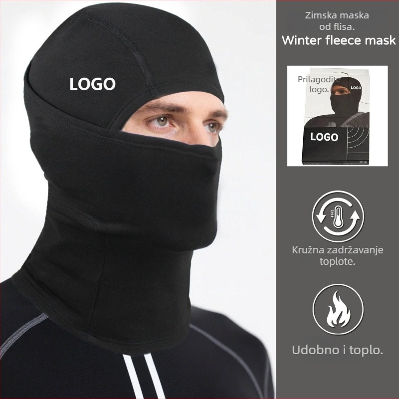 Balaklava za biciklizam s fleec podlogom, vjetrootpornost zimskog lica zaštita, poliester materijal, unisex