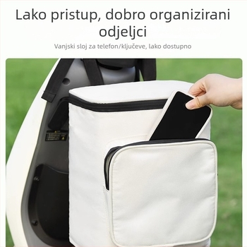 Velika vodootporna torba za električni bicikl s prednjim džepom, prostorom za kacigu i spremištem kišne jakne; kompatibilno s Yadea i AIMA.
