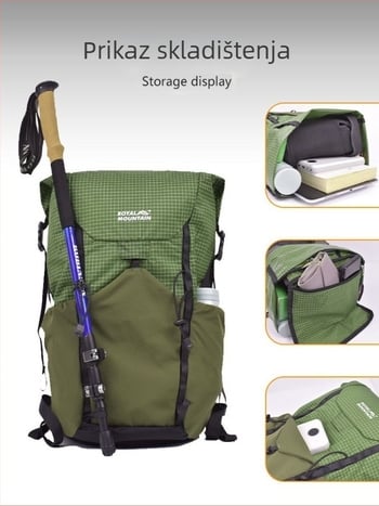 Lagani vanjski ruksak 25L, Roll-Top sklopivi, vodootporan, prozračan, s jastukom od zraka