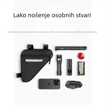 Torba za bicikl za prednju gornju cijev, trokutasta i križna torba za cestovni i planinski bicikl, model 985, kapacitet 1,5 L