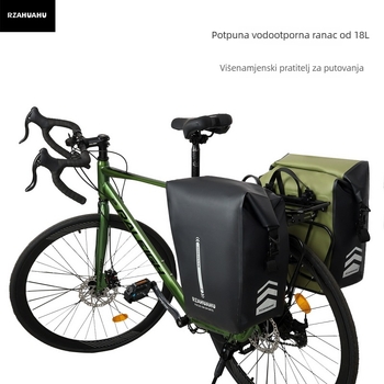 Prednja i stražnja torba za planinski bicikl, 20L kapaciteta, model 1621-2, poliester, marka RZ