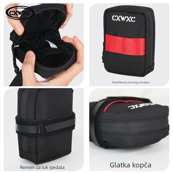 Cxwxc Biciklistička stražnja torba i torbica za cijev sjedišta, mini prijenosna kutija za alat, vodootporna platna, 0,35 L, model CX-BT30