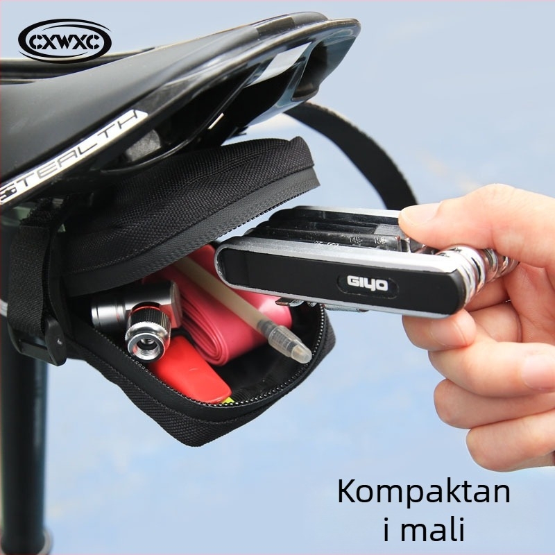 Cxwxc Biciklistička stražnja torba i torbica za cijev sjedišta, mini prijenosna kutija za alat, vodootporna platna, 0,35 L, model CX-BT30