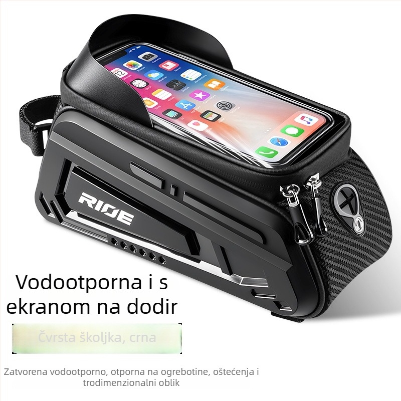 Torba na prednjoj cijevi za cestovne i planinske bicikle, model 985, materijal Silk Flower, prednja pretinac za pohranu