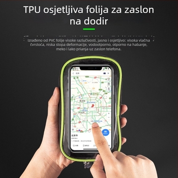 Torba za okvir planinskog bicikla, velike kapacitete, vodootporna, s dodirnim zaslonom za telefon, prednja torba na okvir