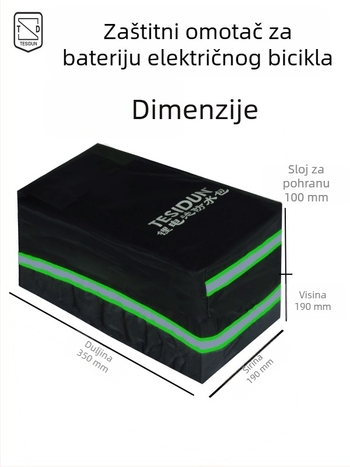 TESIDUN torba za bicikl za stražnje skladištenje, poliester, kućište za zaštitu litijske baterije, mali model, kapacitet 8, s podstavom