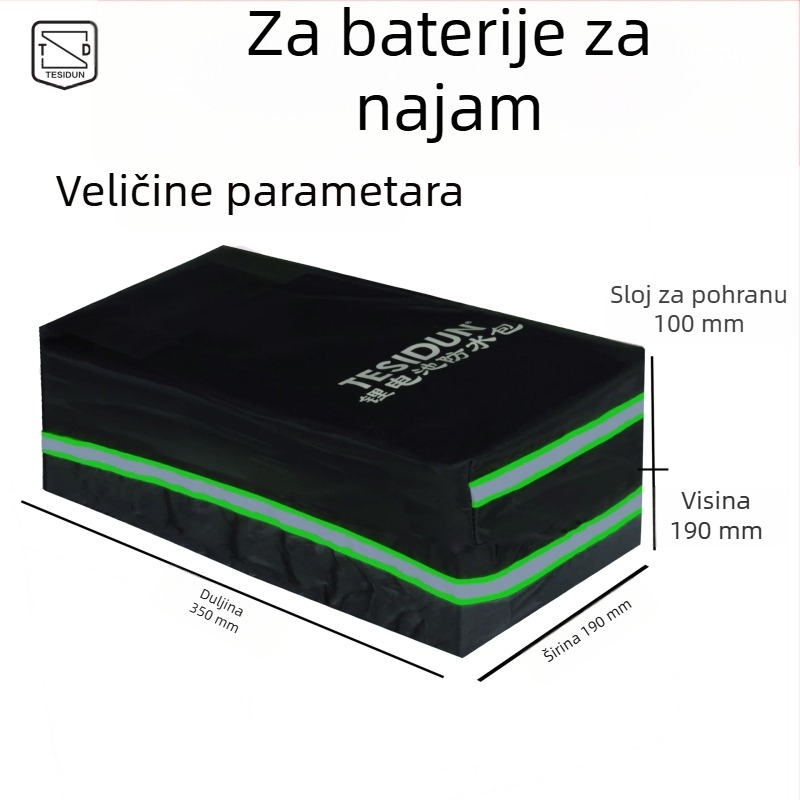 TESIDUN torba za bicikl za stražnje skladištenje, poliester, kućište za zaštitu litijske baterije, mali model, kapacitet 8, s podstavom