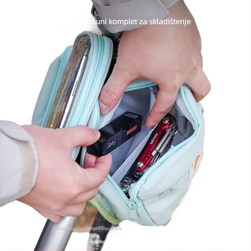 Ai Ruilun torba za bicikl, model 985, zapremina 3.3 L, materijal: svila s cvjetnim uzorkom, prednja okvir torba za planinske i cestovne bicikle