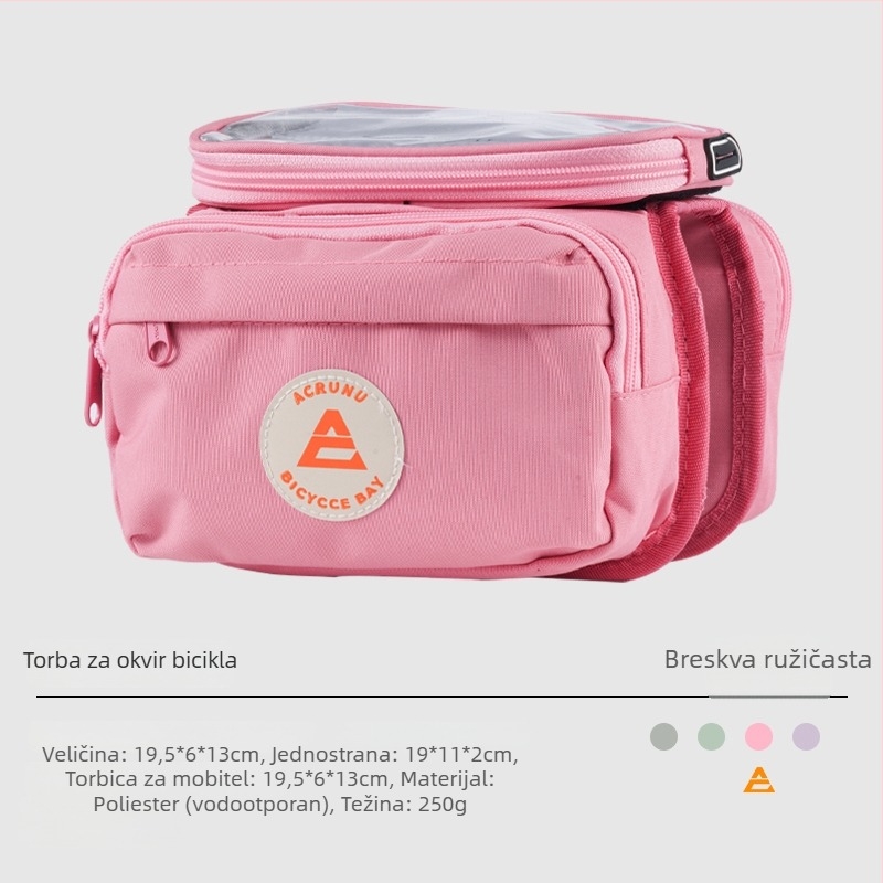 Ai Ruilun torba za bicikl, model 985, zapremina 3.3 L, materijal: svila s cvjetnim uzorkom, prednja okvir torba za planinske i cestovne bicikle