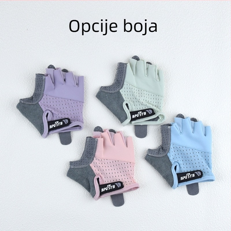 Dječje rukavice s pola prsta za trening penjačenja, protivklizne, otporne na habanje, elastične, prozračne, tanke, za vožnju biciklom na otvorenom, vodoravnu šipku i rolanje