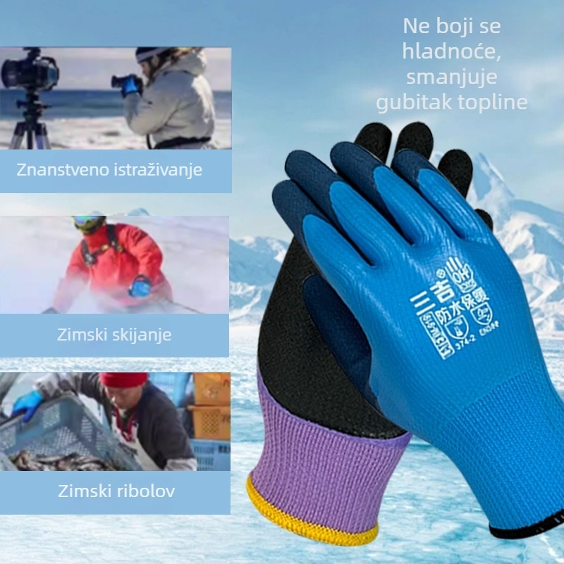 Zimske rukavice s flisom, debele i vodonepropusne, otporne na habanje, zaštita od niskih temperatura, otpornost na probijanje, za ribolov i vožnju na otvorenom