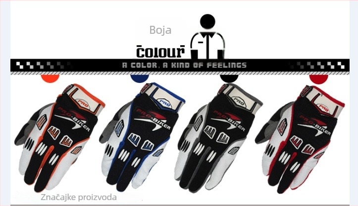 PRO-BIKER rukavice za motocikl, pletene, unisex, odrasli, za vožnju bicikla
