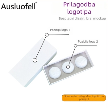 Golf darovni set kutija, 3 komada, dvodijelni poklopac, dvostruki sloj kutije za lopte, tiskano logo