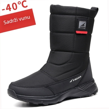 Snežne čizme – tople, gornji dio od platna, potplat od abrazivno otporne gume, vunena unutrašnjost, bočni zatvarač