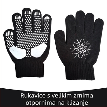 Rukavice za skijanje – unisex, debele, protuklizne, pletene, za ples na ledu