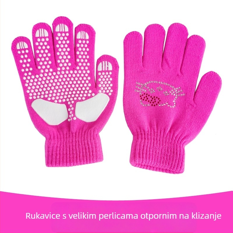 Rukavice za skijanje – unisex, debele, protuklizne, pletene, za ples na ledu