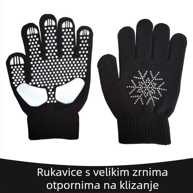 Rukavice za skijanje – unisex, debele, protuklizne, pletene, za ples na ledu
