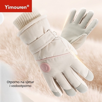 Unisex rukavice za skijanje - otporne na vjetar, vodootporne, protuklizne, s zaslonom na dodir i fleece podlogom za zimski vanjski biciklizam