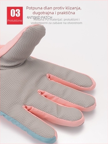 Rukavice za skijanje za žene, prilagodljive, Oxford tkanina, tople i protuklizne.